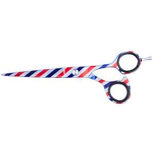 Profesionální kadeřnické a barber nůžky Sibel Barburys Bjorn 6" - stříbrné s pruhy (P005048)