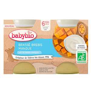 Babybio Brassé z ovčího mléka mango 2x130g