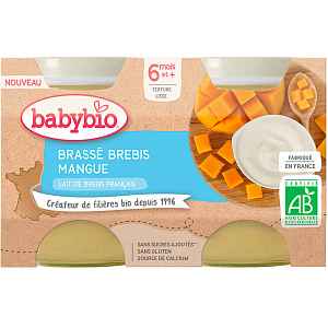 Babybio Brassé z ovčího mléka mango 2x130g