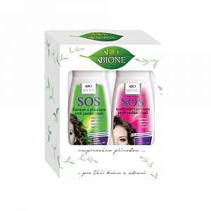 BIO BIONE SOS proti padání vlasů šampon + kondicionér dárková kazeta 2 ks