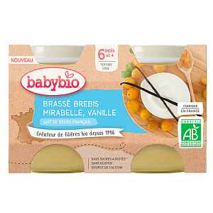 Babybio Brassé z ovčího mléka mirabelky vanilka 2x130g