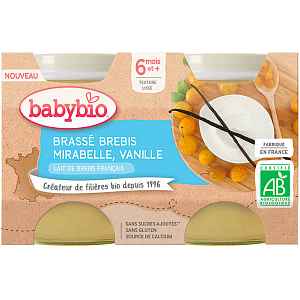 Babybio Brassé z ovčího mléka mirabelky vanilka 2x130g