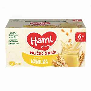 HAMI mlíčko s kaší s příchutí vanilky 4x250 ml
