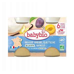 Babybio Brassé z ovčího mléka mirabelky vanilka 2x130g