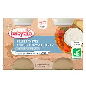Babybio Brassé z kozího mléka meruňka banán 2x130g