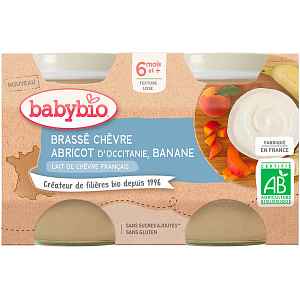 Babybio Brassé z kozího mléka meruňka banán 2x130g