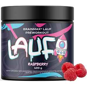 BrainMax LAUF® Preworkout, s kofeinem, 400 g Příchuť: Malina