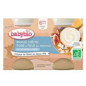 Babybio Brassé z kozího mléka hruška fík 2x130g