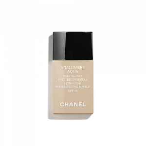 Chanel Vitalumière Aqua ultra lehký make-up pro zářivý vzhled pleti odstín 10 Beige SPF 15  30 ml