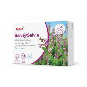 Dr. Max Šalvěj Bylinné pastilky s vitaminem C bez cukru 24 pastilek