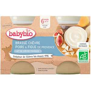 Babybio Brassé z kozího mléka hruška fík 2x130g