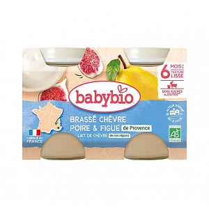 Babybio Brassé z kozího mléka hruška fík 2x130g