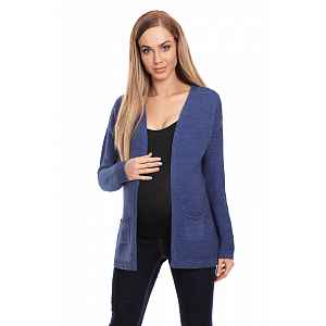 Be MaaMaa Těhotenský svetřík, kardigan s kapsami - jeans