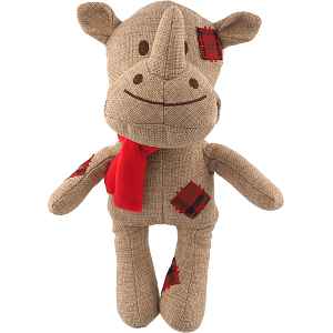 Hračka Dog Fantasy Winter Tale pískací nosorožec z juty 25cm
