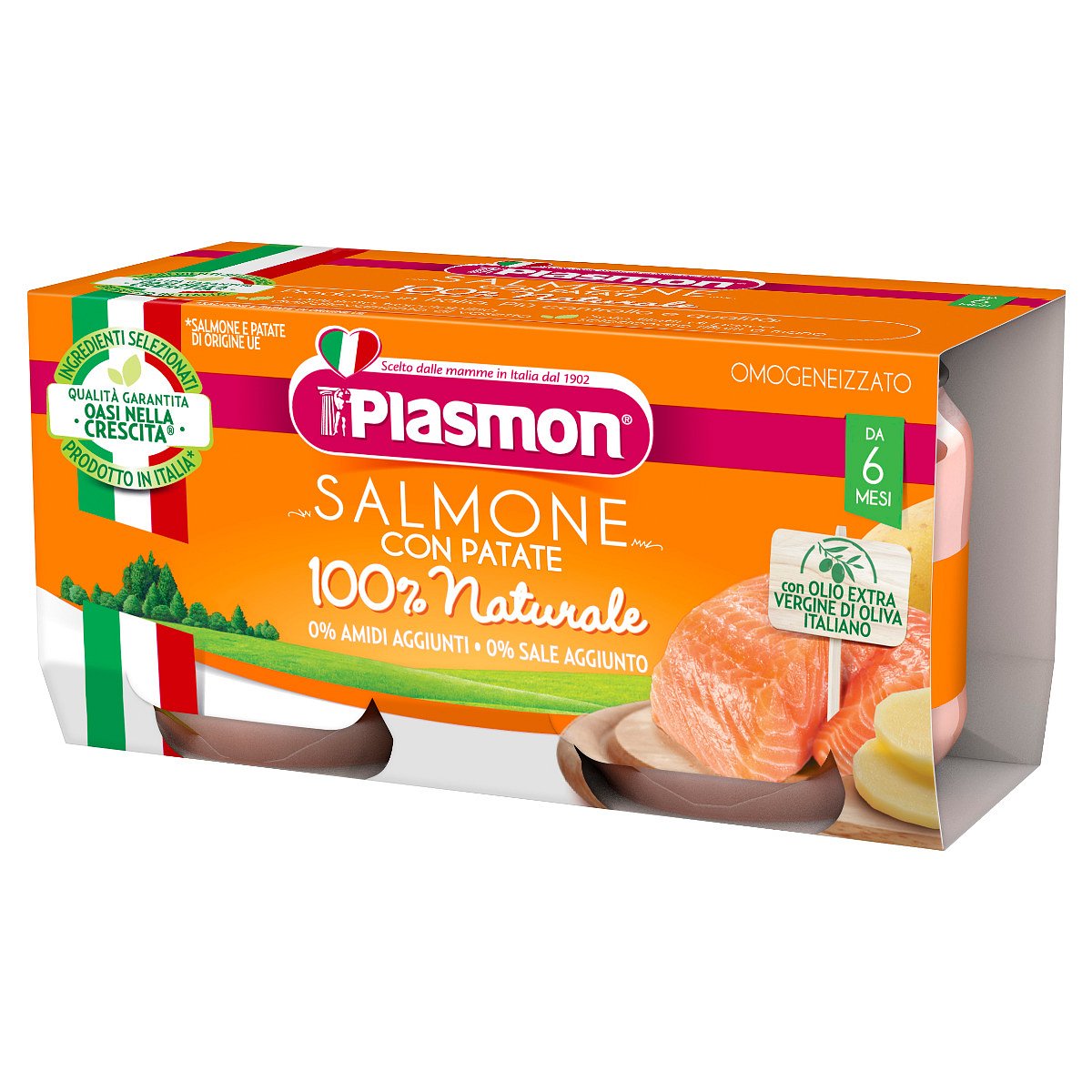 Plasmon Losos s brambory příkrm od ukončeného 6. měsíce 2x80 g