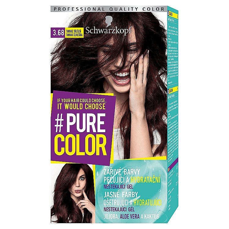 Schwarzkopf Pure Color barva na vlasy  Tmavá Třešeň 3.68, 60 ml
