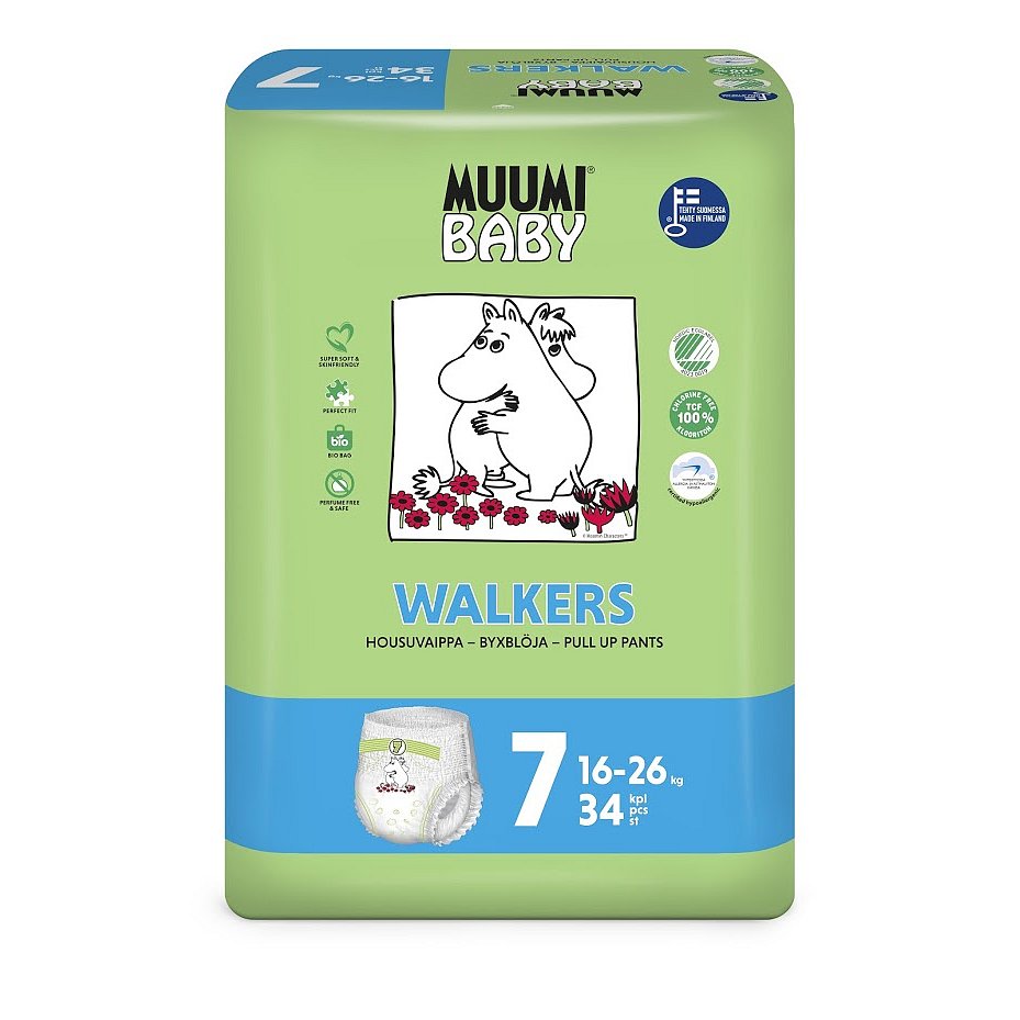 MUUMI Walkers Extra Large 34 ks (16-26 kg) – jednorázové pleny