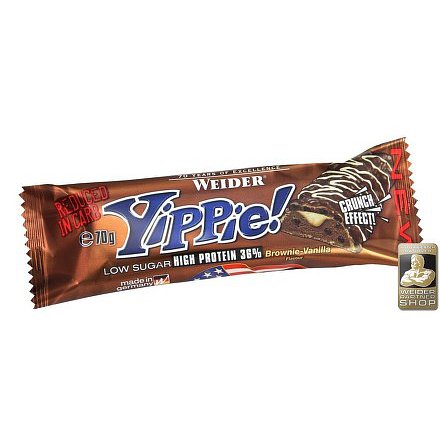 Weider, Yippie! Low Sugar High Protein 36%, 45 g, Cookie-DuoChoc