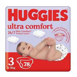 HUGGIES® Pleny jednorázové Ultra Comfort Jumbo 3, 78 ks
