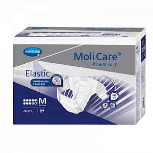 KALHOTKY ABSORPČNÍ MOLICARE PREMIUM ELASTIC MEDIUM BOKY 80-120CM,3184ML,26KS