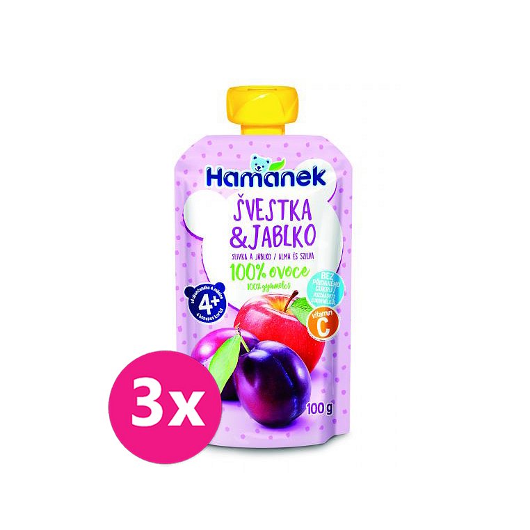 3x HAMÁNEK Švestka & jablko 100 g