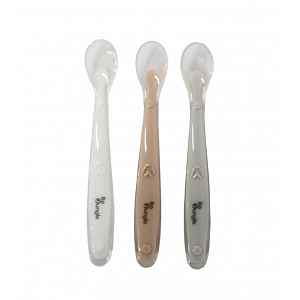 Bo Jungle měkké jídelní lžičky Soft 3 ks White/Grey/Terracotta