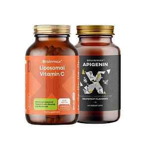 BrainMax BrainMax Liposomal Vitamin C 500 mg, 60 rostlinných kapslí+BrainMax Apigenin, 300 mg, 60 kapslí