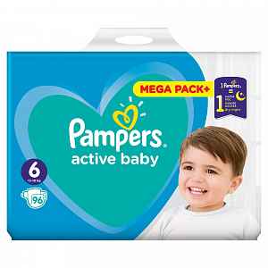 PAMPERS Active Baby 6 (13-18kg) 96ks MEGA PACK – jednorázové pleny