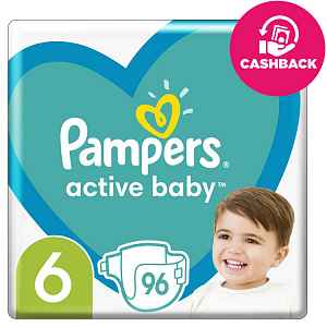 PAMPERS Active Baby 6 (13-18kg) 96ks MEGA PACK – jednorázové pleny