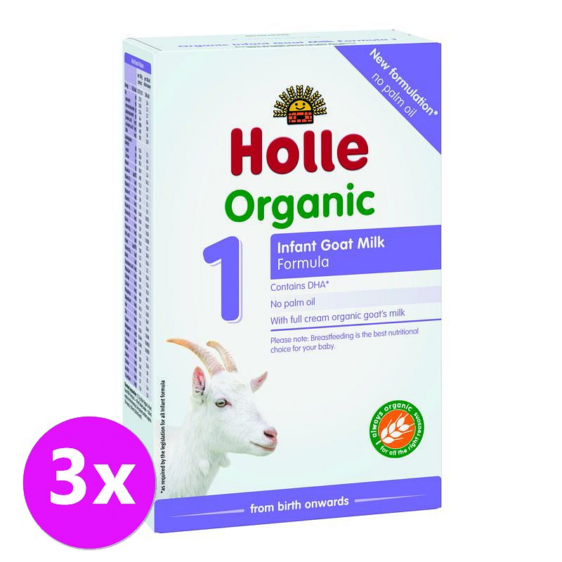 3 x HOLLE Bio Dětská mléčná výživa na bázi kozího mléka 1 počáteční
