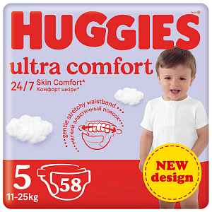 HUGGIES® Pleny jednorázové Ultra Comfort Jumbo 5, 58 ks
