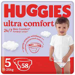 HUGGIES® Pleny jednorázové Ultra Comfort Jumbo 5, 58 ks