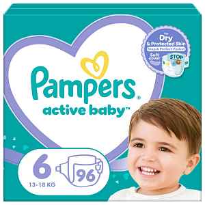 PAMPERS Active Baby 6 (13-18kg) 96ks MEGA PACK – jednorázové pleny