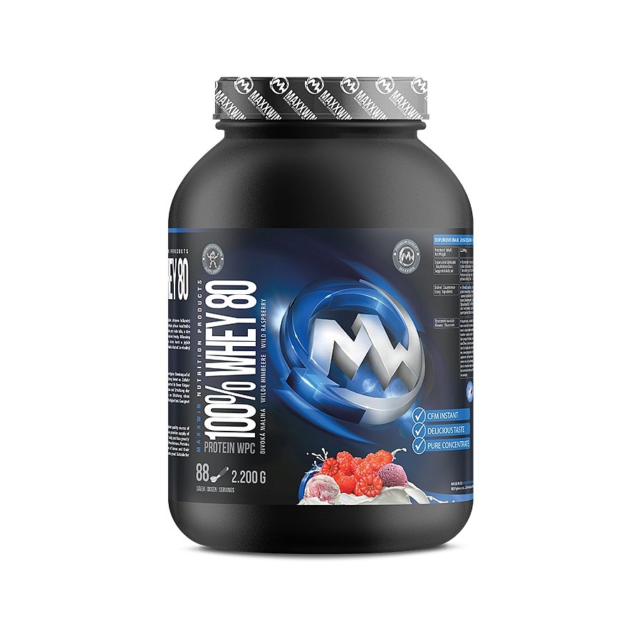 MAXXWIN 100% WHEY 80 divoká malina 2200g