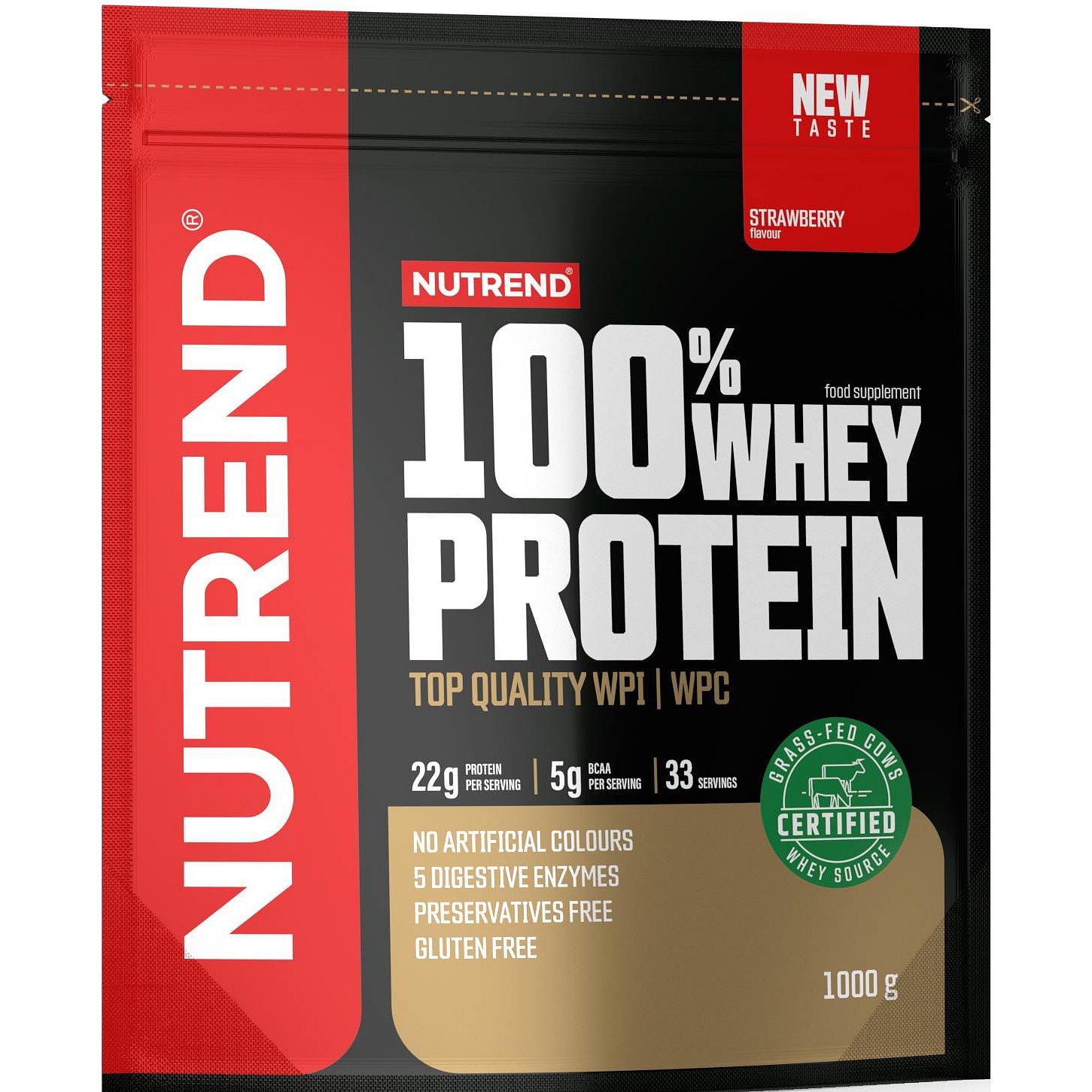 Nutrend 100% Whey Protein jahoda 1000g