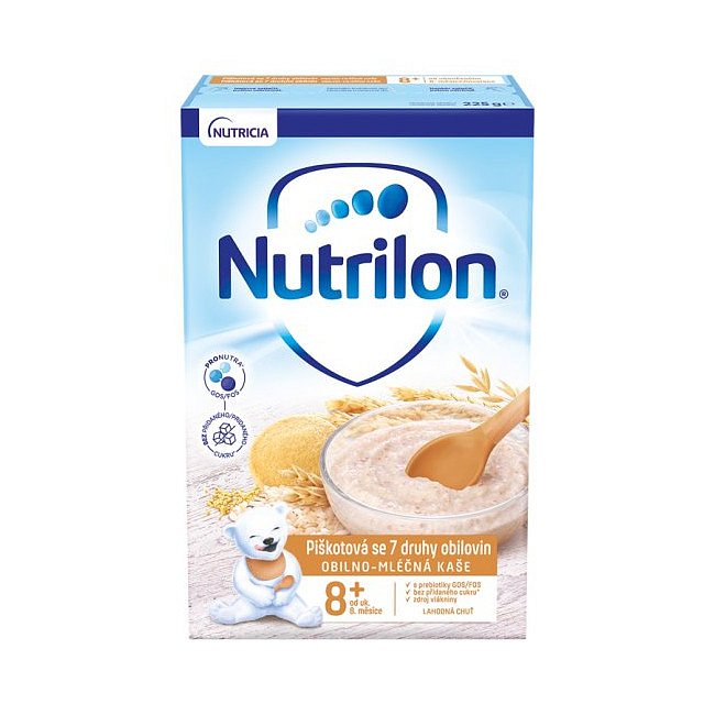 Nutrilon Piškotová kaše se 7 druhy obilovin 225g - balení 2 ks