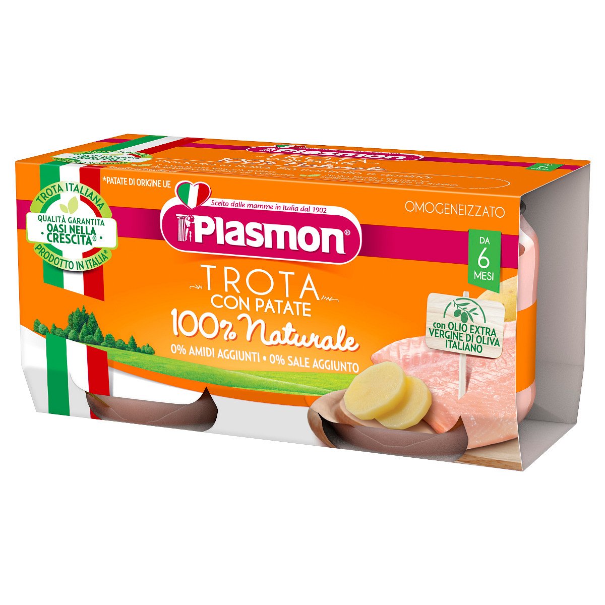 Plasmon Pstruh s brambory příkrm od ukončeného 6. měsíce 2x80 g