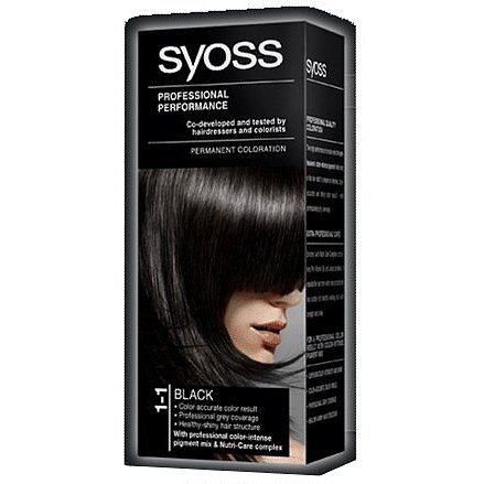 Syoss Professional Permanentní 1-1 barva na vlasy Black 50ml