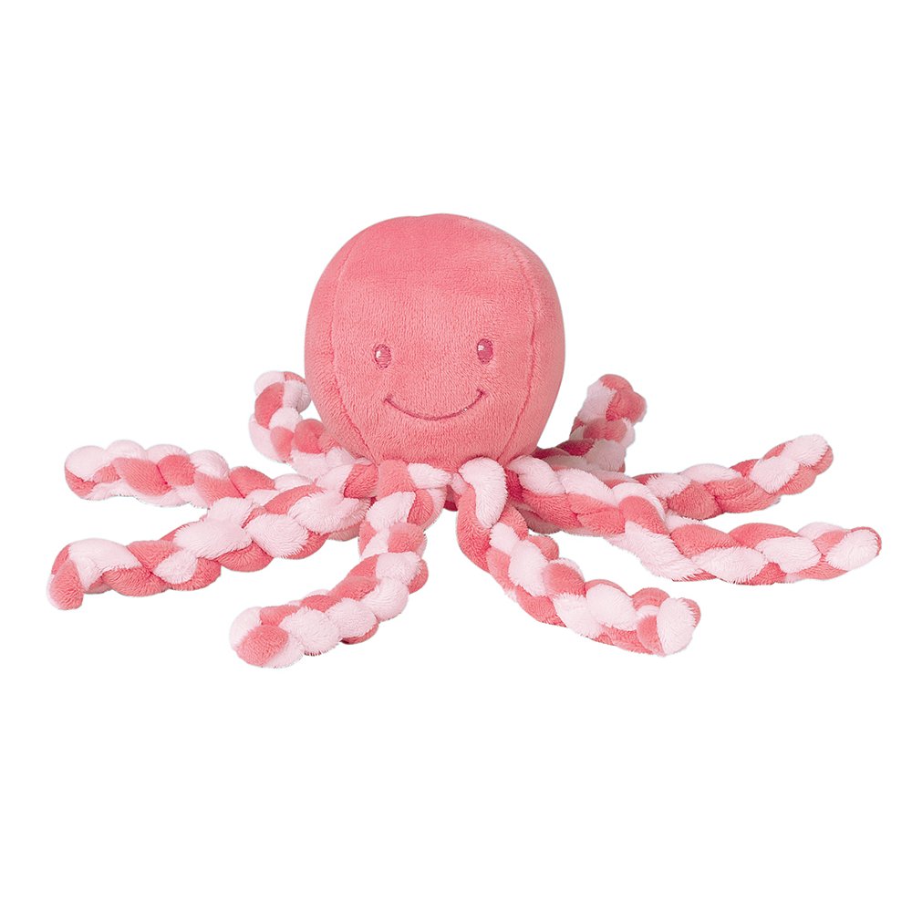 NATTOU První hračka miminka chobotnička PIU PIU Lapidou pink coral 0m +