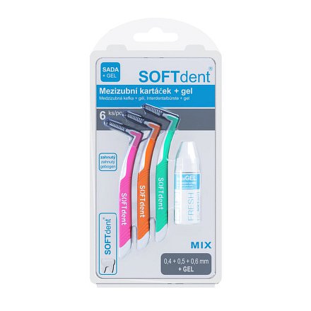 Mezizubní kartáčky MIX 6ks+gel SOFTdent