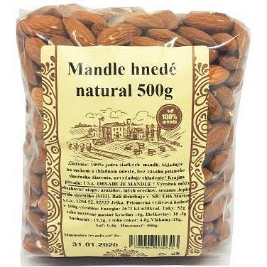 Mandle natural hnědé 500g