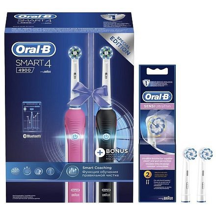 Kiezen Voetzool Ga naar beneden Oral-B Smart 4 4900 DUO + náhradní hlavice ZDARMA* od 4 117 Kč - srovnání  cen | Leano.cz