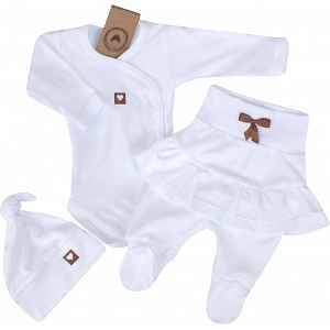 Z&Z 3-dílná soupravička body, polodupačky s volánkem a čepička Mašlička vel.  62