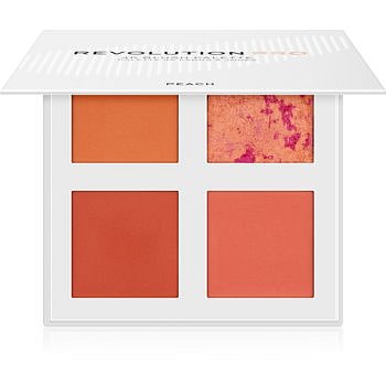 Revolution PRO 4K Blush Palette paleta tvářenek odstín Peach 4 x 4 g