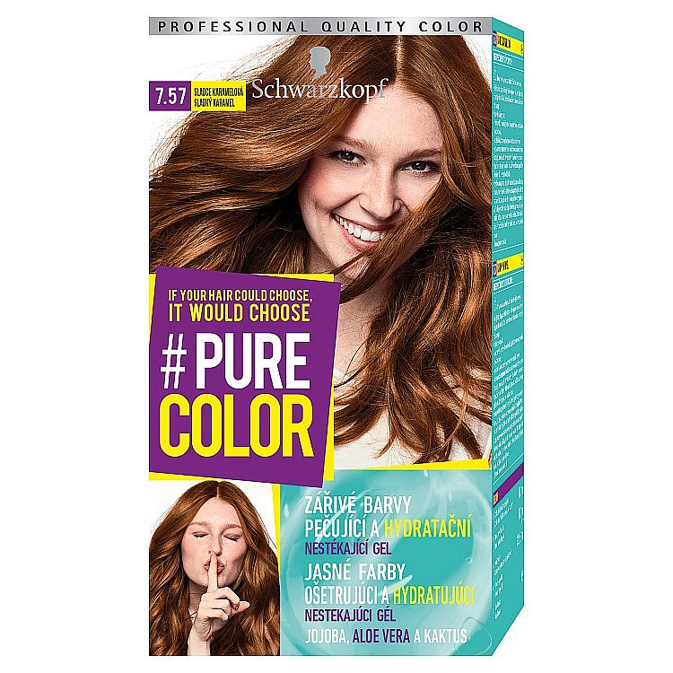 Schwarzkopf Pure Color barva na vlasy  Sladce Karamelová 7.57, 60 ml