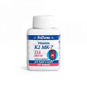 MEDPHARMA Vitamin K2 MK7 + D3 1000 IU 107 kapslí