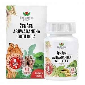 Ženšen Ashwagandha Gotu kola cps.60 EkoMedica