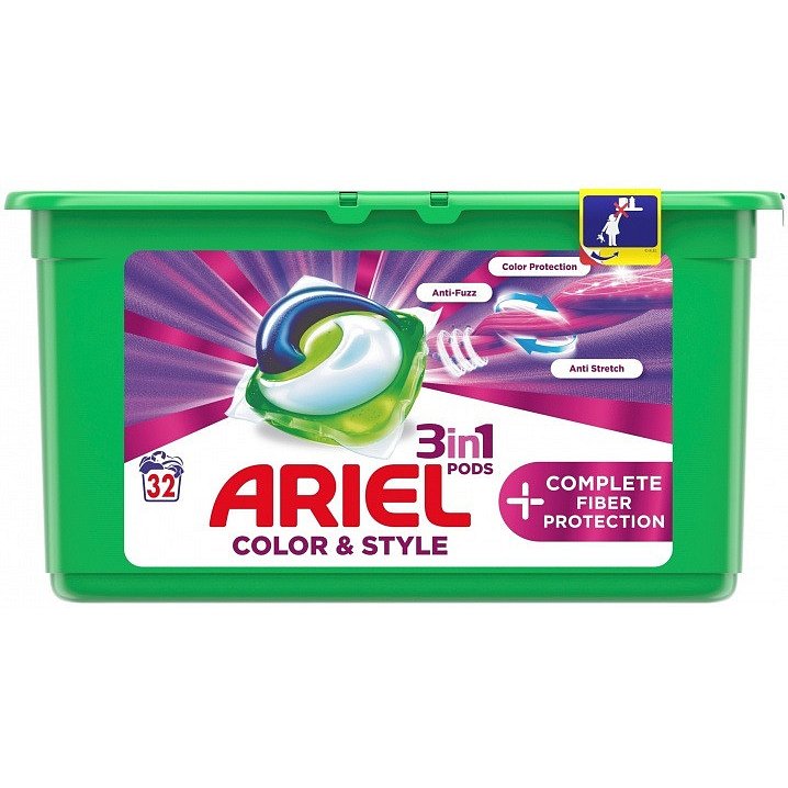 Ariel gelové kapsle Allin1 Fiber Protection 32ks