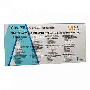 ALL Test SARS-CoV-2 a chřipka A+B antigenový kombo rychlotest z nosu 1 kus