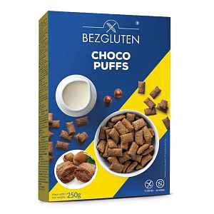BEZGLUTEN Choco Puffs polštářky s lískooříškovou náplní 250 g